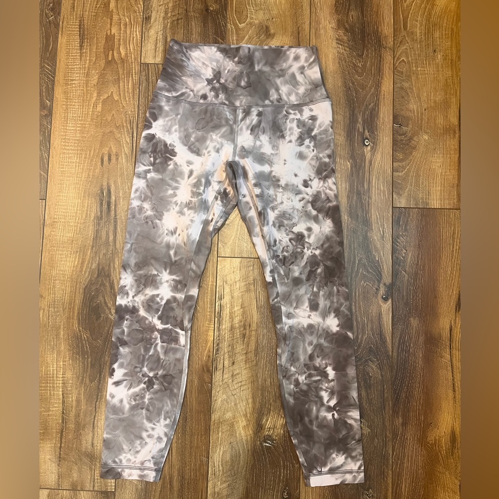 Women’s Lululemon Align Leggings Purple Grey Tie Dye Size 6